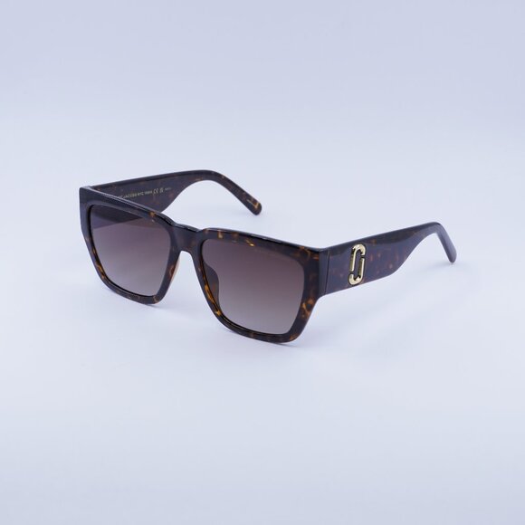 Marc Jacobs MARC 646/S 0086 HA Sunglasses Dark Havana Square Frame, Brown Lenses - Picture 1 of 10